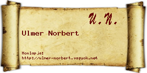 Ulmer Norbert névjegykártya